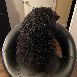 Human Hair Headband Curly Wig